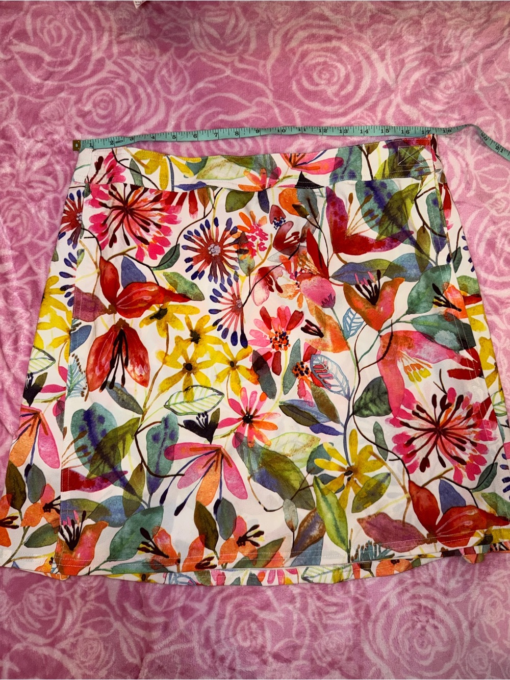 Floral Watercolor A-Line Skirt - Multicolor